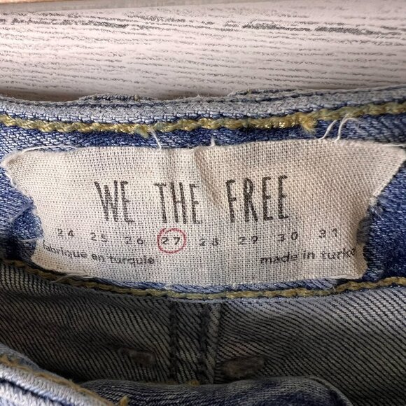 We the Free Jeans Womens Size 27 Light Wash Dylan High Rise Distressed Cropped - Picture 2 of 16